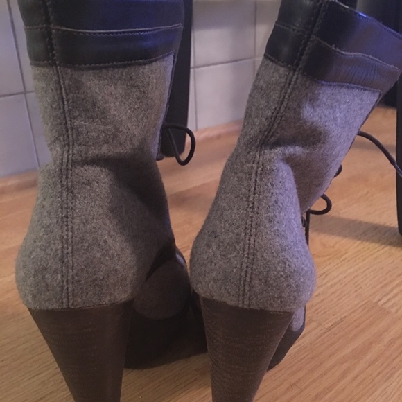 Grey and Brown Shoe Boots; Barely Woren - Picture 3 of 4